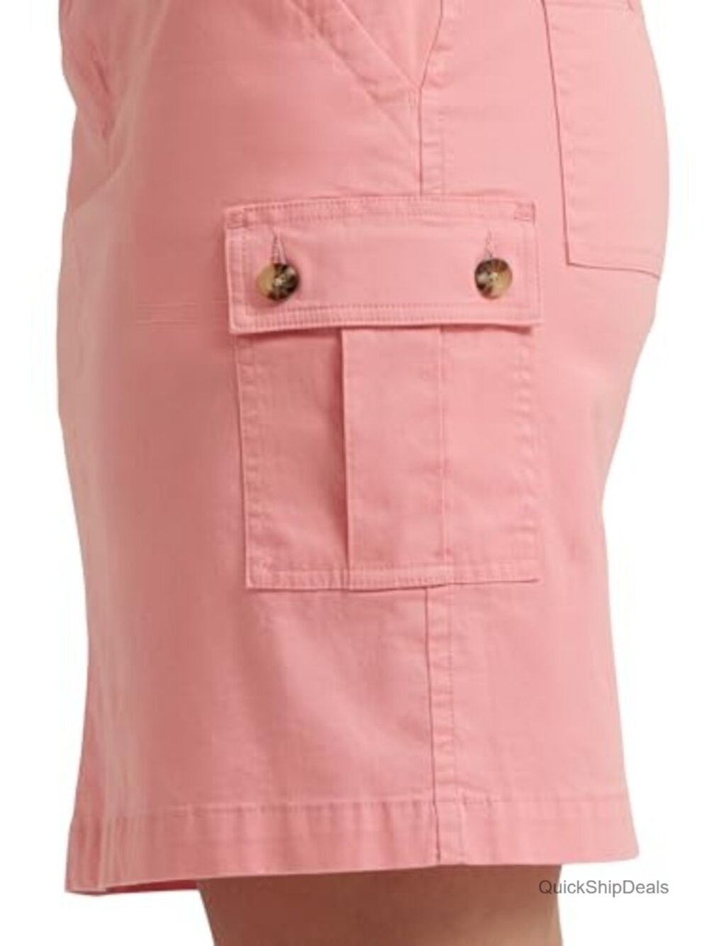Women's Cargo Skort with Built-in Shorts, Cotton Spandex, Regular Fit, Zip - Picture 5 of 6